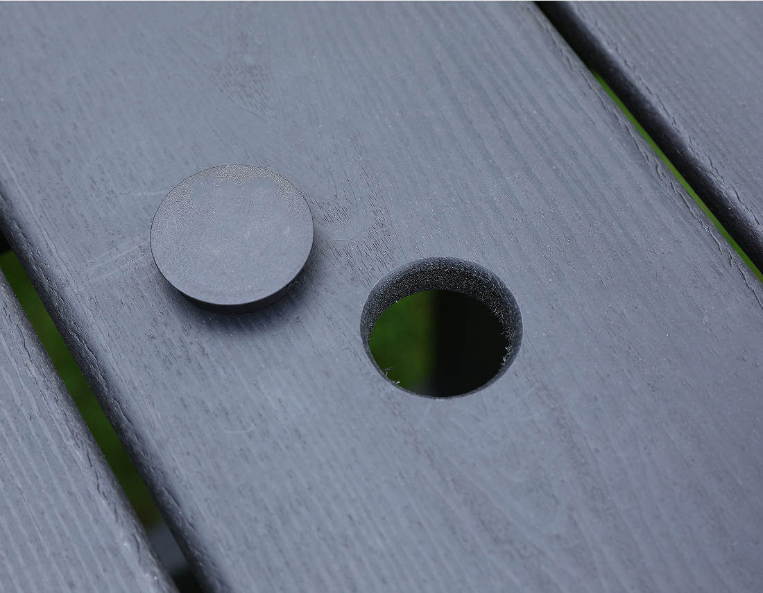 Grauer rechteckiger Gartentisch aus HDPE