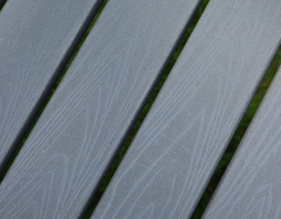 Schiefergrauer HDPE-Esszimmerstuhl mit gekreuzter Rückenlehne