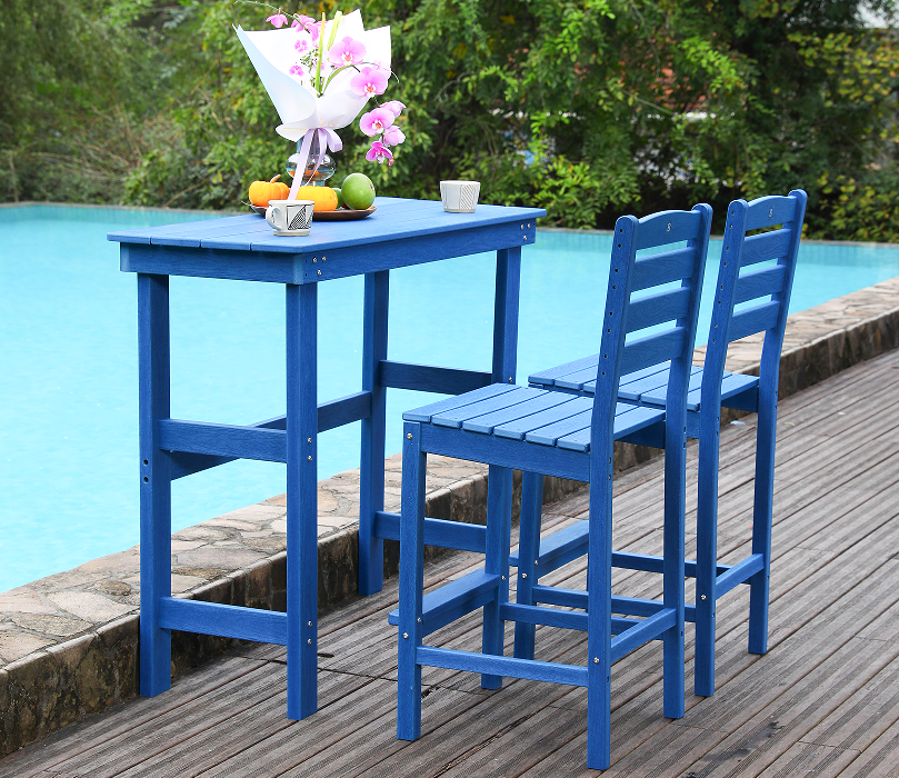 Lebhaftes blaues Bar-Ess-Set „Social“ aus HDPE