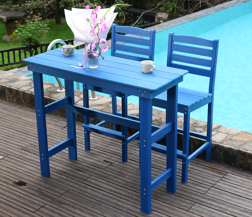 Lebhaftes blaues Bar-Ess-Set „Social“ aus HDPE