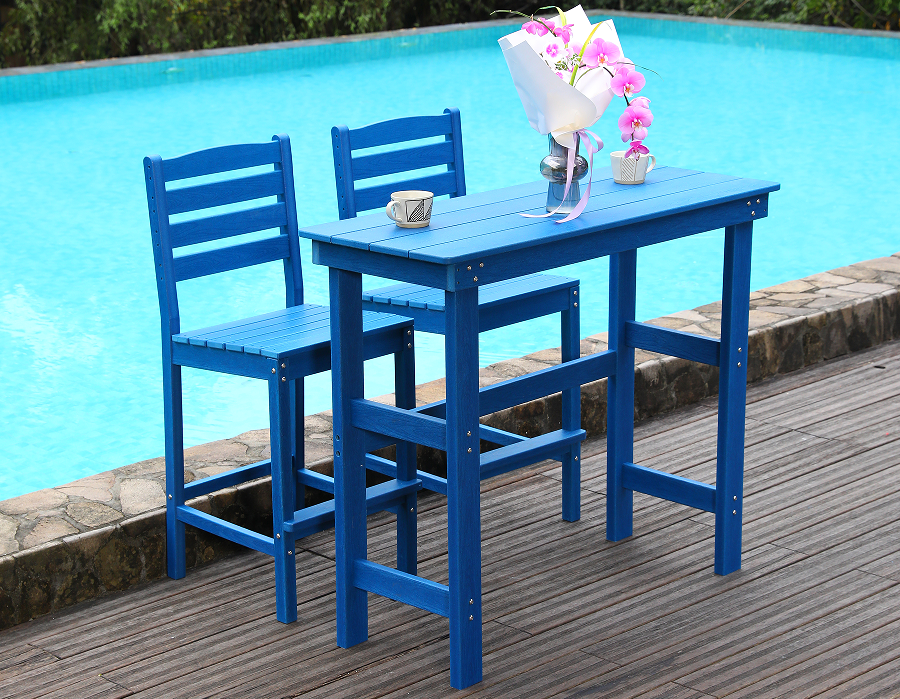 Lebhaftes blaues Bar-Ess-Set „Social“ aus HDPE