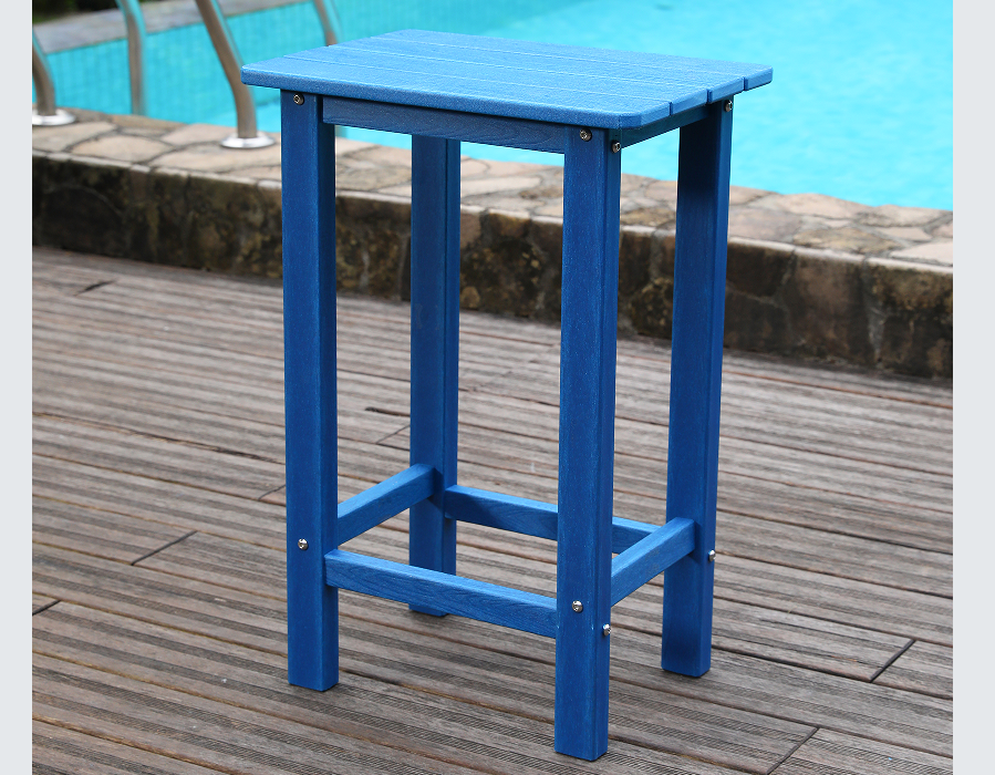High-Top-Bar-Ess-Set aus HDPE in Küstenblau