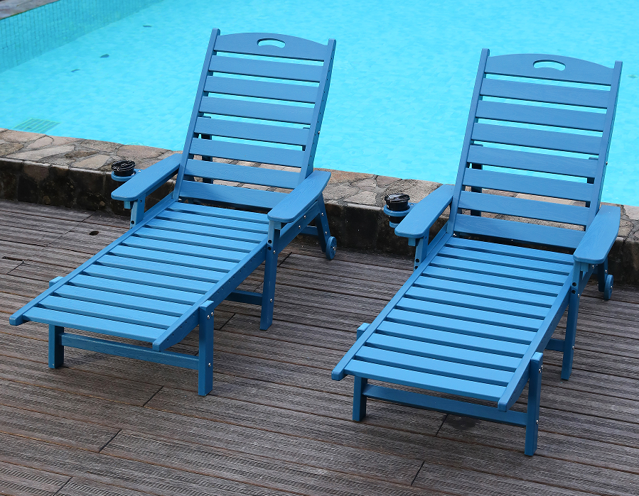 Serene Ocean Blue 2er-Pack HDPE-Liege-Adirondack-Set