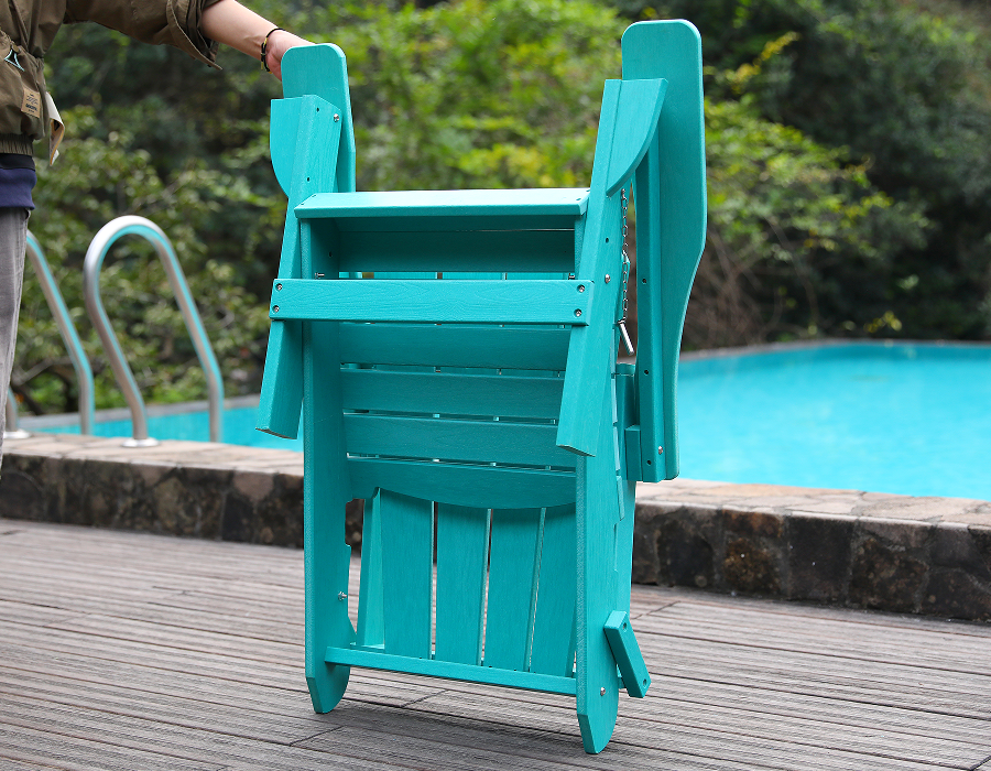 Lebendiger türkisfarbener HDPE-Frosch-Adirondack-Stuhl