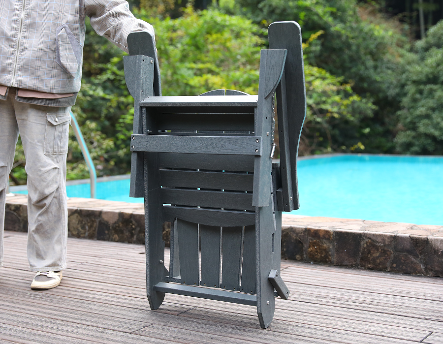 Storm Grey HDPE Adirondack Frog Chair – Allwetter