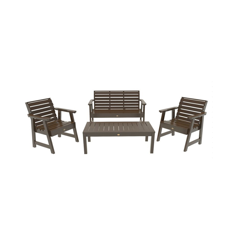 Terrassensofa-Set für den Außenbereich – 4-teilig (Sofa, Sessel, Couchtisch)