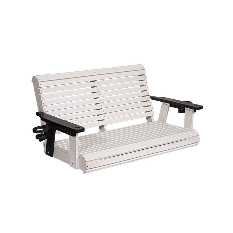 Weiße HDPE-Außenschaukelbank