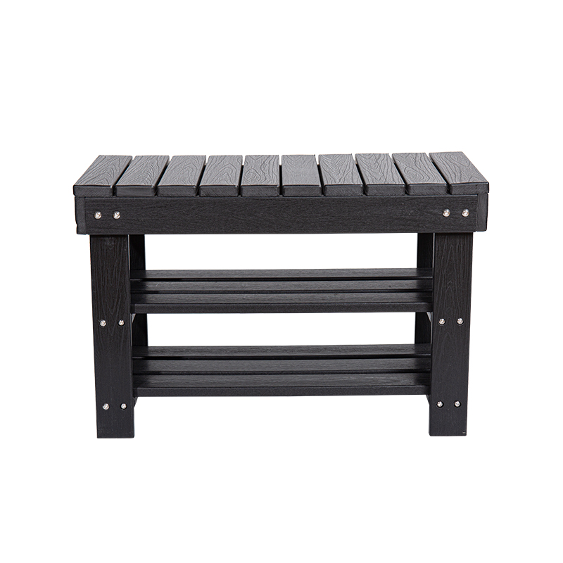 Schlanker, schwarzer, dreistufiger HDPE-Tisch
