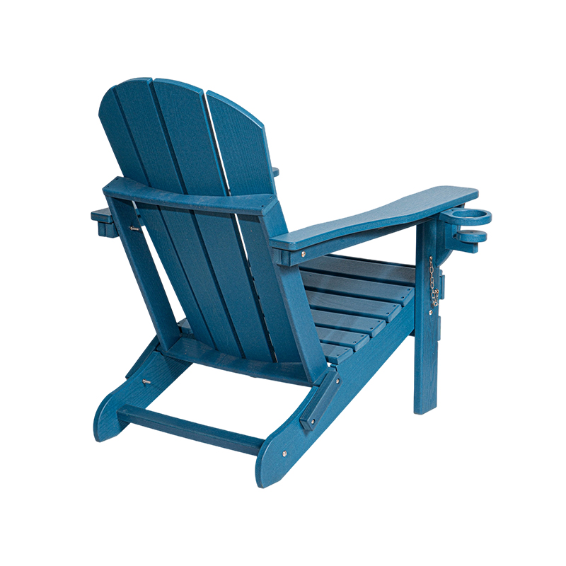 Marineblauer Adirondack-Stuhl aus Holz für die Außenterrasse