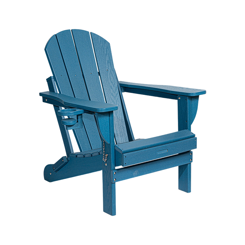 Marineblauer Adirondack-Stuhl aus Holz für die Außenterrasse