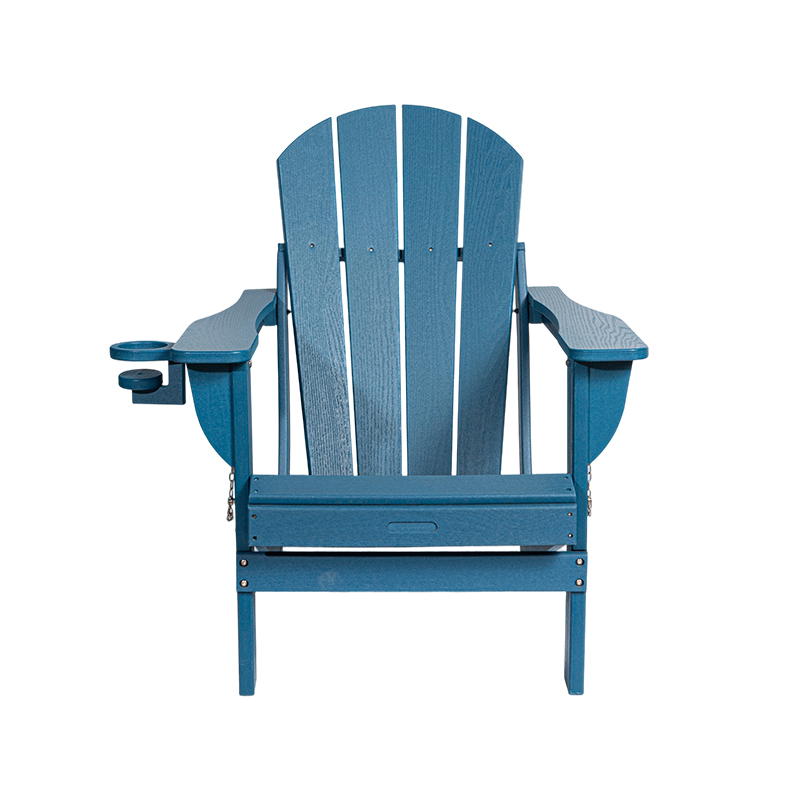Marineblauer Adirondack-Stuhl aus Holz für die Außenterrasse